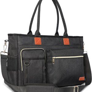 Large Water-Resistant Tote Bag for Women with Compartments Multiple Pockets